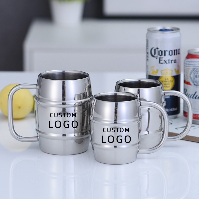 Copper Cocktail Mug - Stainless Steel Beer Cup Laser Carved