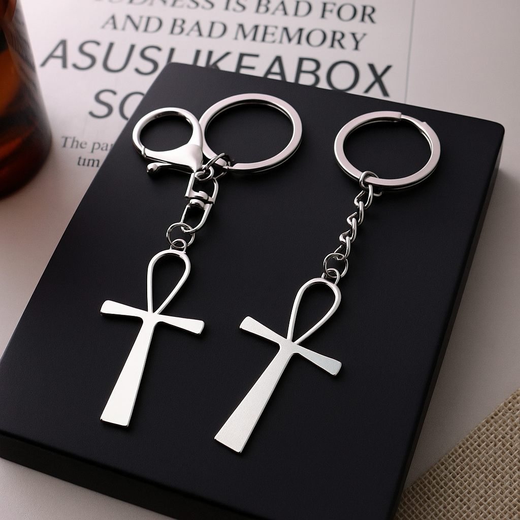 Luxury Lifestyle Gifts - Luxury Ancient Egyptian Ankh Keychain Silvery
