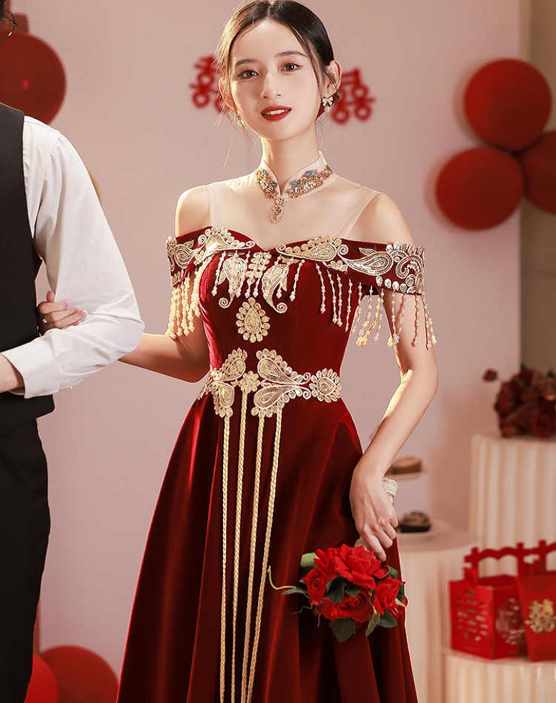 Luxury Lifestyle Dress - Chinese Style Toast Dress Bride's Cheongsam