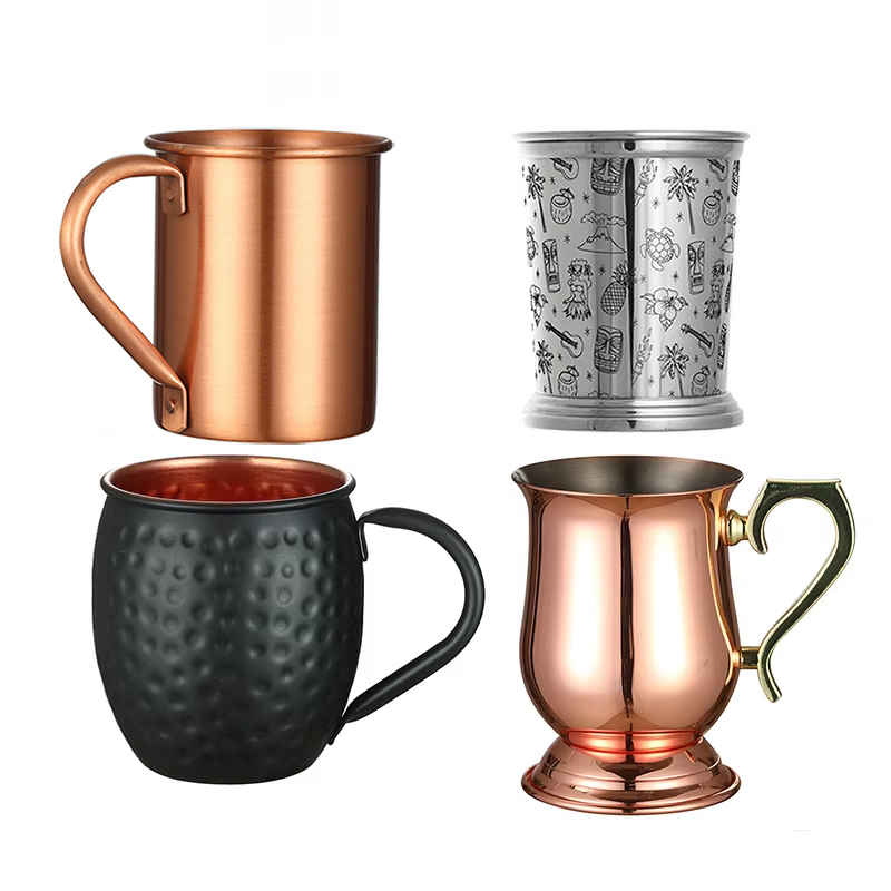 Copper Cocktail Mug - Hammered Copper Plated Stainless Steel Moscow