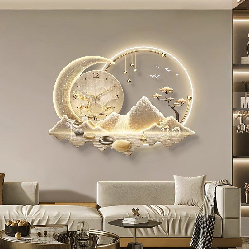 Luxury Lifestyle Aesthetic - Art Mural Led Clock Wall Luxury