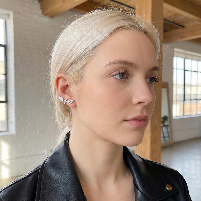 Luxury Lifestyle Gifts - Angel Wings Cross Earrings Luxury Vintage