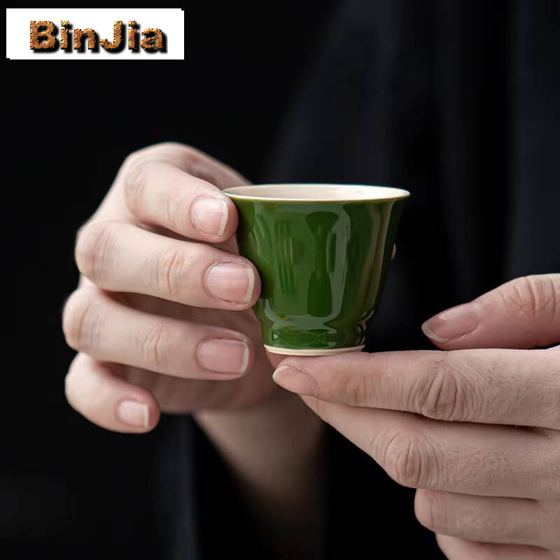Handmade Ceramic Mug - 2pc/set Blackish Green Handmade Cup Household
