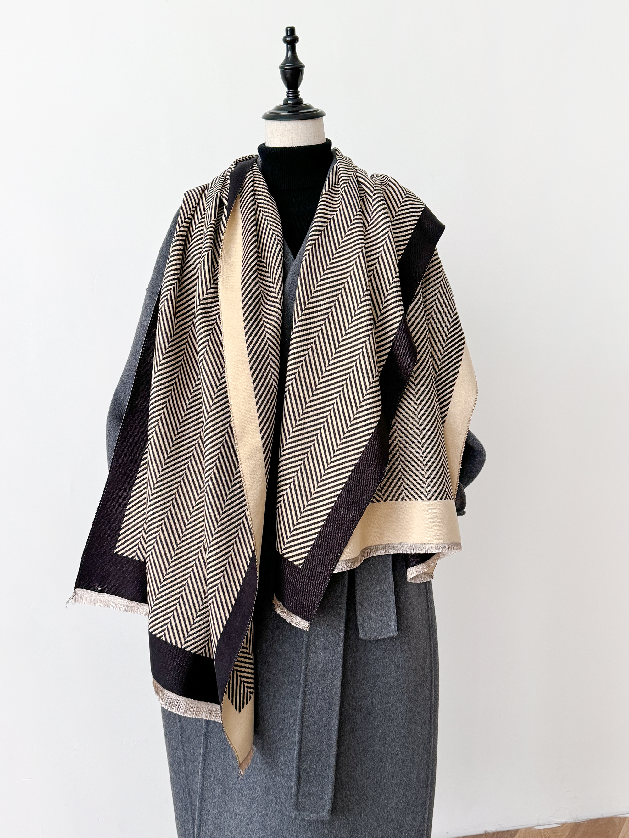 Cashmere Throw Blanket - 2024 Winter Women Cashmere Scarf Thick