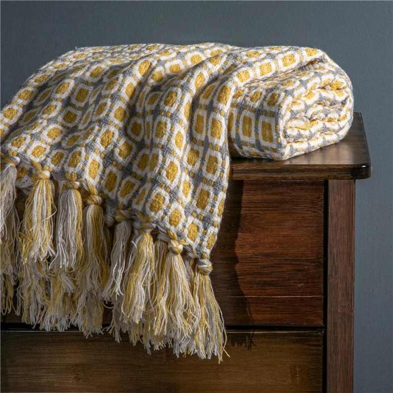 Cashmere Throw Blanket - Nordic Knitted Blanket Travel Blanket Plaid