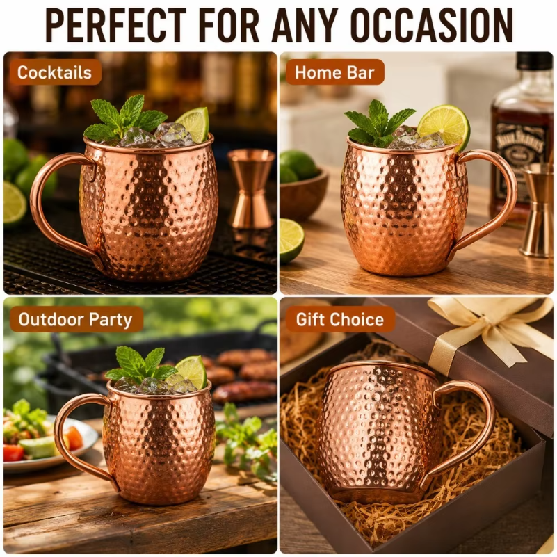 1Pc Pure Copper Mug 500ml Soli - Copper Cocktail Mug review and price