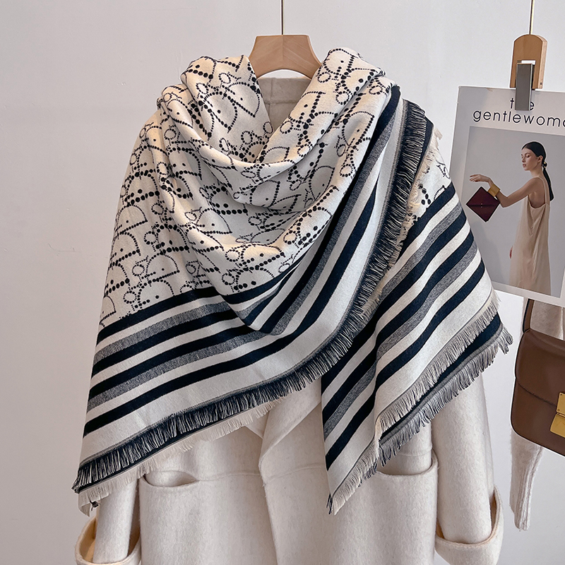 Elegant Striped Design Scarf I - Cashmere Throw Blanket review and price