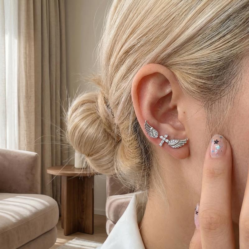 Angel Wings Cross Earrings Lux - Luxury Lifestyle Gifts review and price