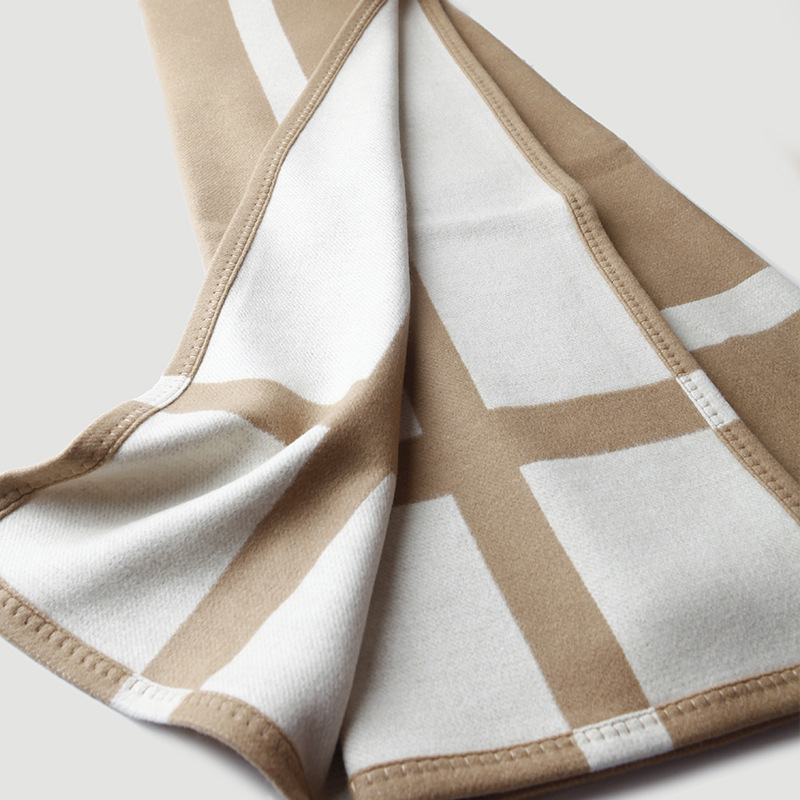 Cross striped double-sided jac - Cashmere Throw Blanket review and price