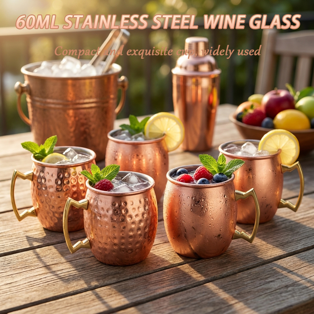 4Pcs 6Pcs 60ml Stainless Steel - Copper Cocktail Mug review and price