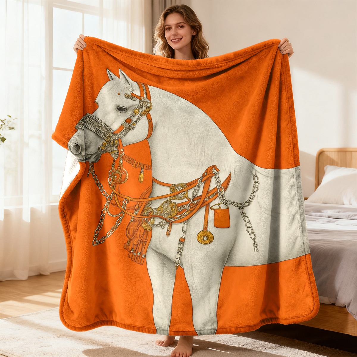 White Horse Fleece Blanket Equ - Cashmere Throw Blanket review and price