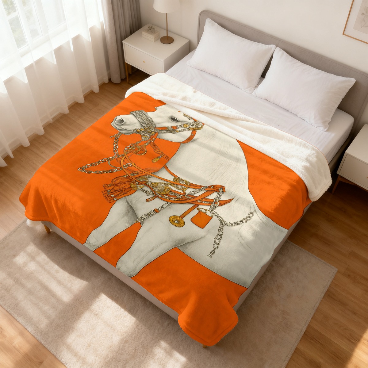 White Horse Fleece Blanket Equ - Cashmere Throw Blanket review and price