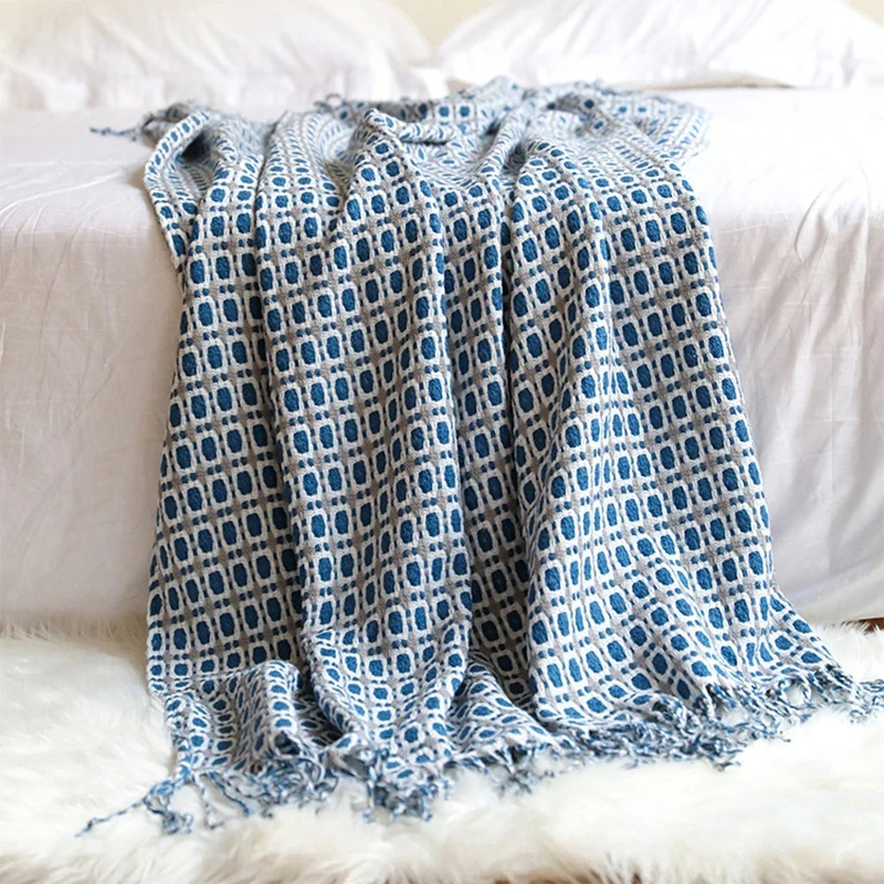 Nordic Knitted Blanket Travel  - Cashmere Throw Blanket review and price